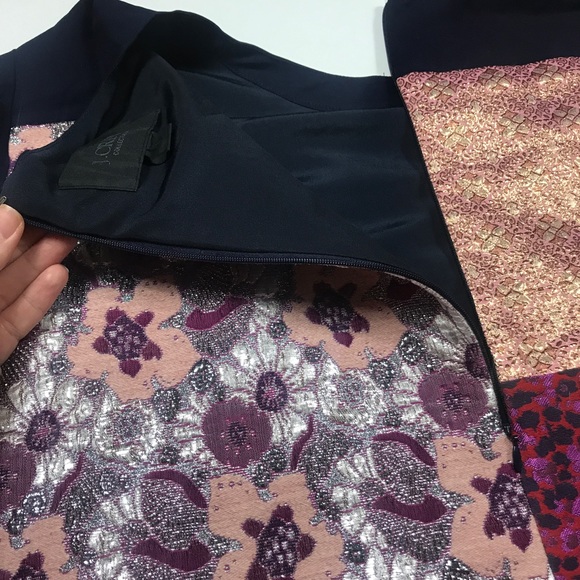 J. CREW COLLECTION LARGE GEOMETRIC SHIRT TOP GOLD - Picture 6 of 6